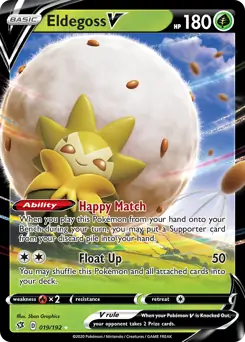 Eldegoss V Pokemon card from Rebel Clash