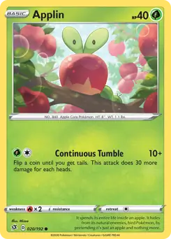 Applin Pokemon card from Rebel Clash