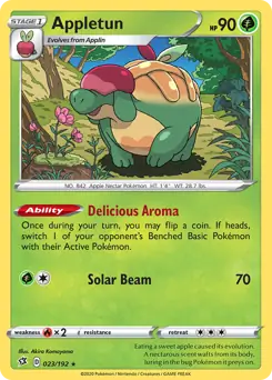 Appletun Pokemon card from Rebel Clash