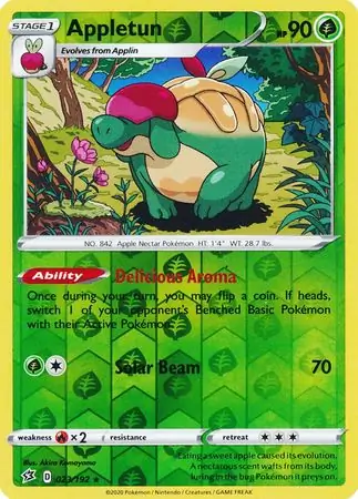 Appletun Reverse Holo Pokemon card from Rebel Clash