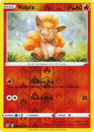 Vulpix Reverse Holo Pokemon card from Rebel Clash