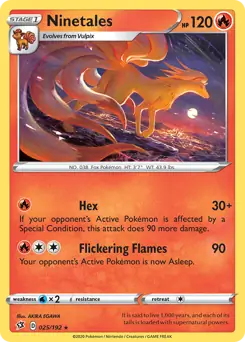 Ninetales Pokemon card from Rebel Clash
