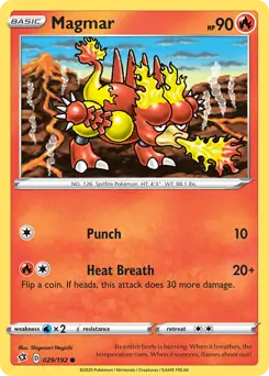 Magmar Pokemon card from Rebel Clash