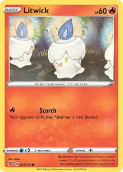 Litwick Pokemon card from Rebel Clash