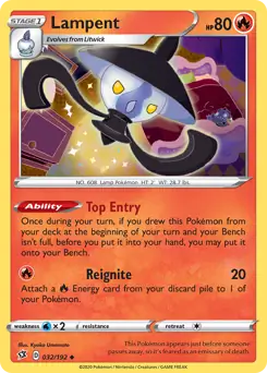Lampent Pokemon card from Rebel Clash