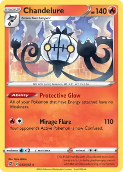 Chandelure Pokemon card from Rebel Clash