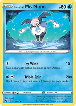 Galarian Mr. Mime Pokemon card from Rebel Clash