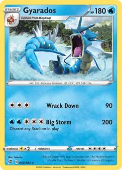 Gyarados Pokemon card from Rebel Clash