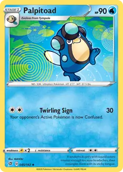 Palpitoad Pokemon card from Rebel Clash