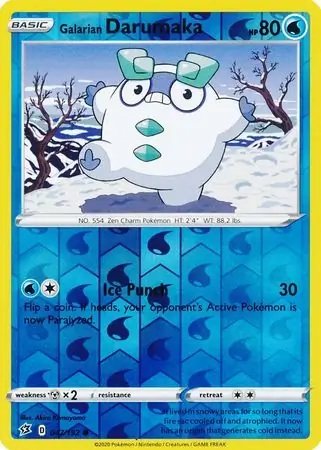 Galarian Darumaka Reverse Holo Pokemon card from Rebel Clash
