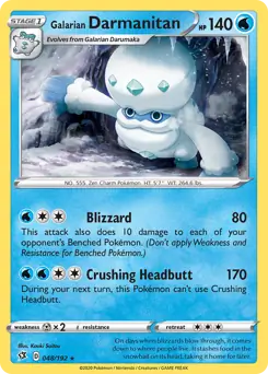 Galarian Darmanitan Pokemon card from Rebel Clash