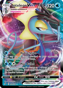 Inteleon VMAX Pokemon card from Rebel Clash