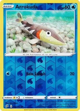 Arrokuda Reverse Holo Pokemon card from Rebel Clash