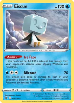 Eiscue Pokemon card from Rebel Clash