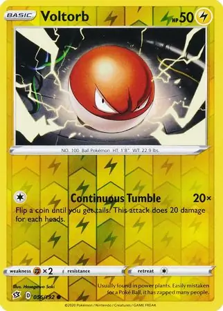 Voltorb Reverse Holo Pokemon card from Rebel Clash