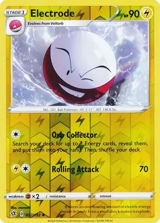 Electrode Reverse Holo Pokemon card from Rebel Clash