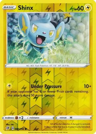Shinx Reverse Holo Pokemon card from Rebel Clash