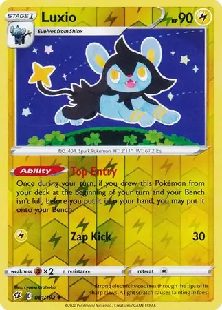 Luxio Reverse Holo Pokemon card from Rebel Clash