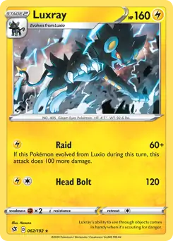 Luxray Pokemon card from Rebel Clash
