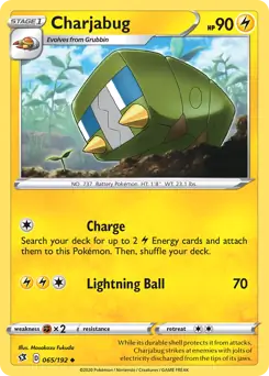 Charjabug Pokemon card from Rebel Clash