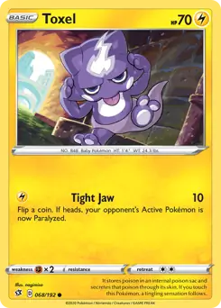 Toxel Pokemon card from Rebel Clash