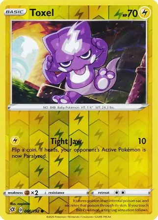 Toxel Reverse Holo Pokemon card from Rebel Clash