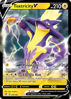 Toxtricity V Pokemon card from Rebel Clash