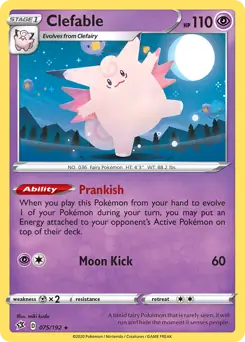 Clefable Pokemon card from Rebel Clash