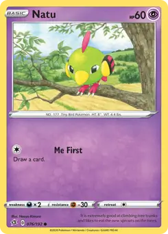 Natu Pokemon card from Rebel Clash