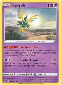 Sigilyph Pokemon card from Rebel Clash