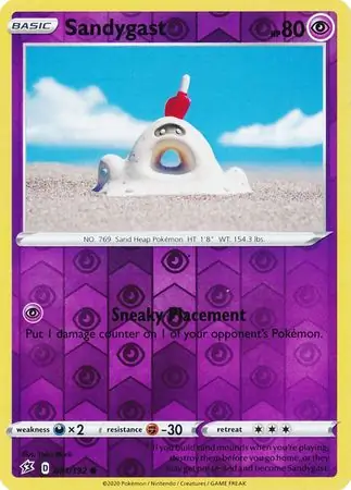 Sandygast Reverse Holo Pokemon card from Rebel Clash
