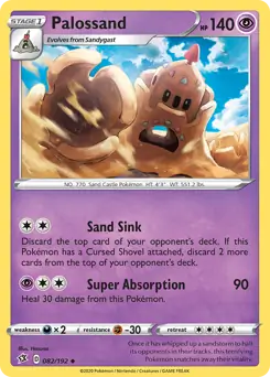 Palossand Pokemon card from Rebel Clash