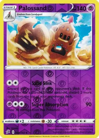 Palossand Reverse Holo Pokemon card from Rebel Clash