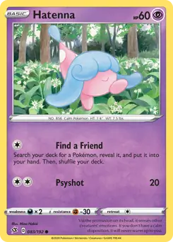 Hatenna Pokemon card from Rebel Clash