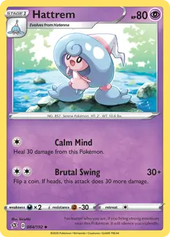 Hattrem Pokemon card from Rebel Clash