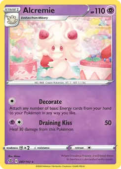 Alcremie Pokemon card from Rebel Clash