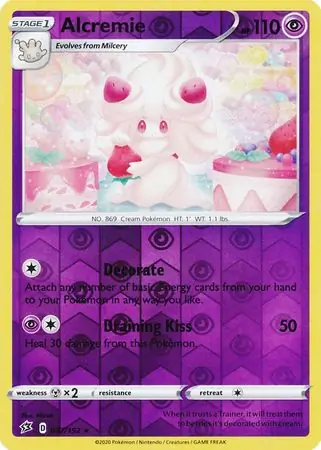 Alcremie Reverse Holo Pokemon card from Rebel Clash