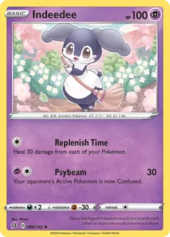 Indeedee Pokemon card from Rebel Clash