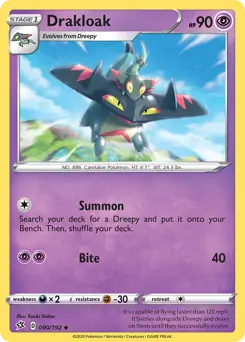 Drakloak Pokemon card from Rebel Clash