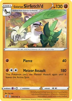 Galarian Sirfetch'd Pokemon card from Rebel Clash