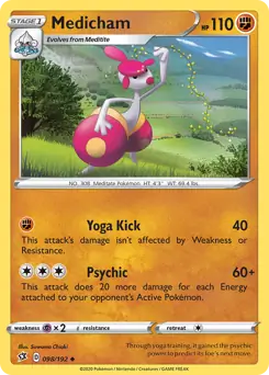 Medicham Pokemon card from Rebel Clash