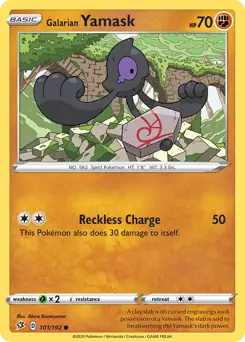 Galarian Yamask Pokemon card from Rebel Clash