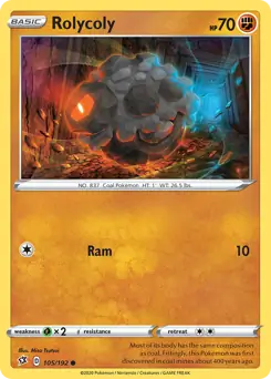 Rolycoly Pokemon card from Rebel Clash