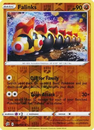 Falinks Reverse Holo Pokemon card from Rebel Clash