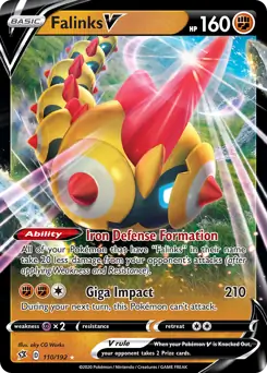 Falinks V Pokemon card from Rebel Clash