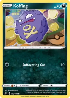 Koffing Pokemon card from Rebel Clash
