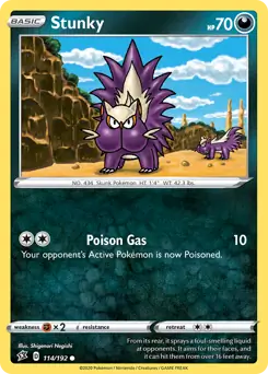 Stunky Pokemon card from Rebel Clash