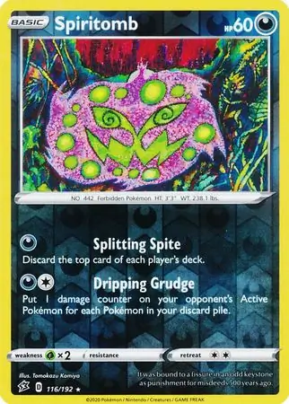 Spiritomb Reverse Holo Pokemon card from Rebel Clash