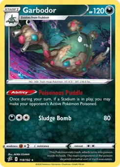 Garbodor Pokemon card from Rebel Clash