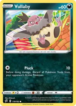 Vullaby Pokemon card from Rebel Clash